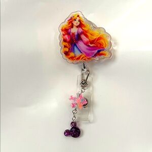 New rapuzel Princess Badge Reel with Charm